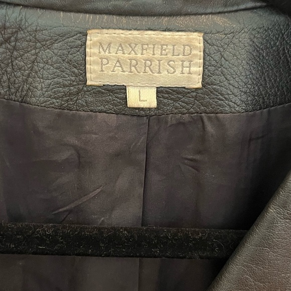 Vintage Maxfield Parrish Leather Jacket Silk Lined Size Large - Picture 6 of 8